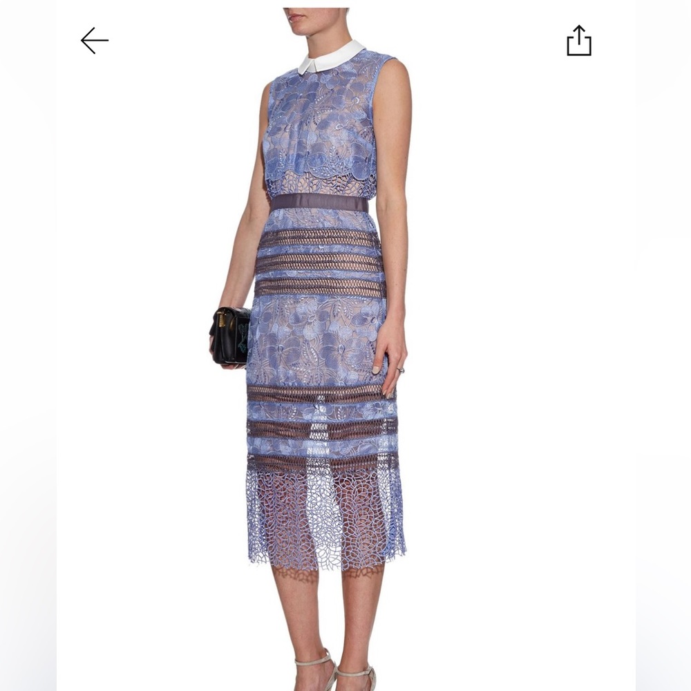 Self Portrait Fantasia Floral Lace Panelled Shirtdress
